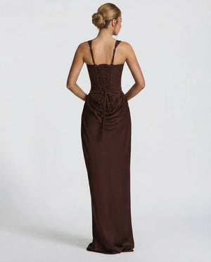 Women's Square Neckline Draped Waist Maxi Dress
