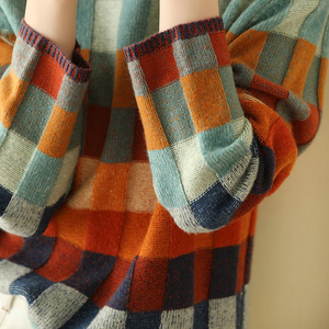 Color Block Knit Sweater for Women