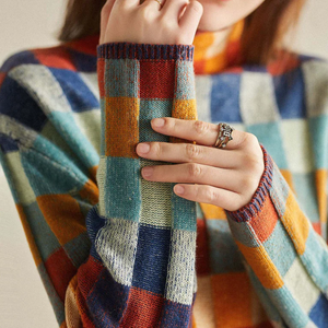 Color Block Knit Sweater for Women
