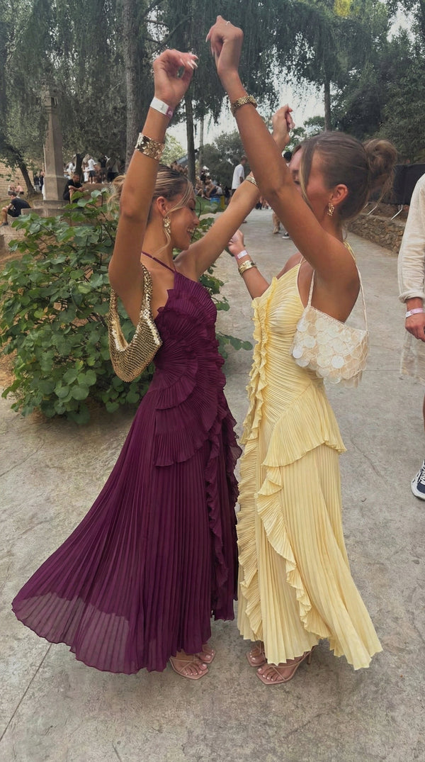 Women's Halter Neck Asymmetric Maxi Dress