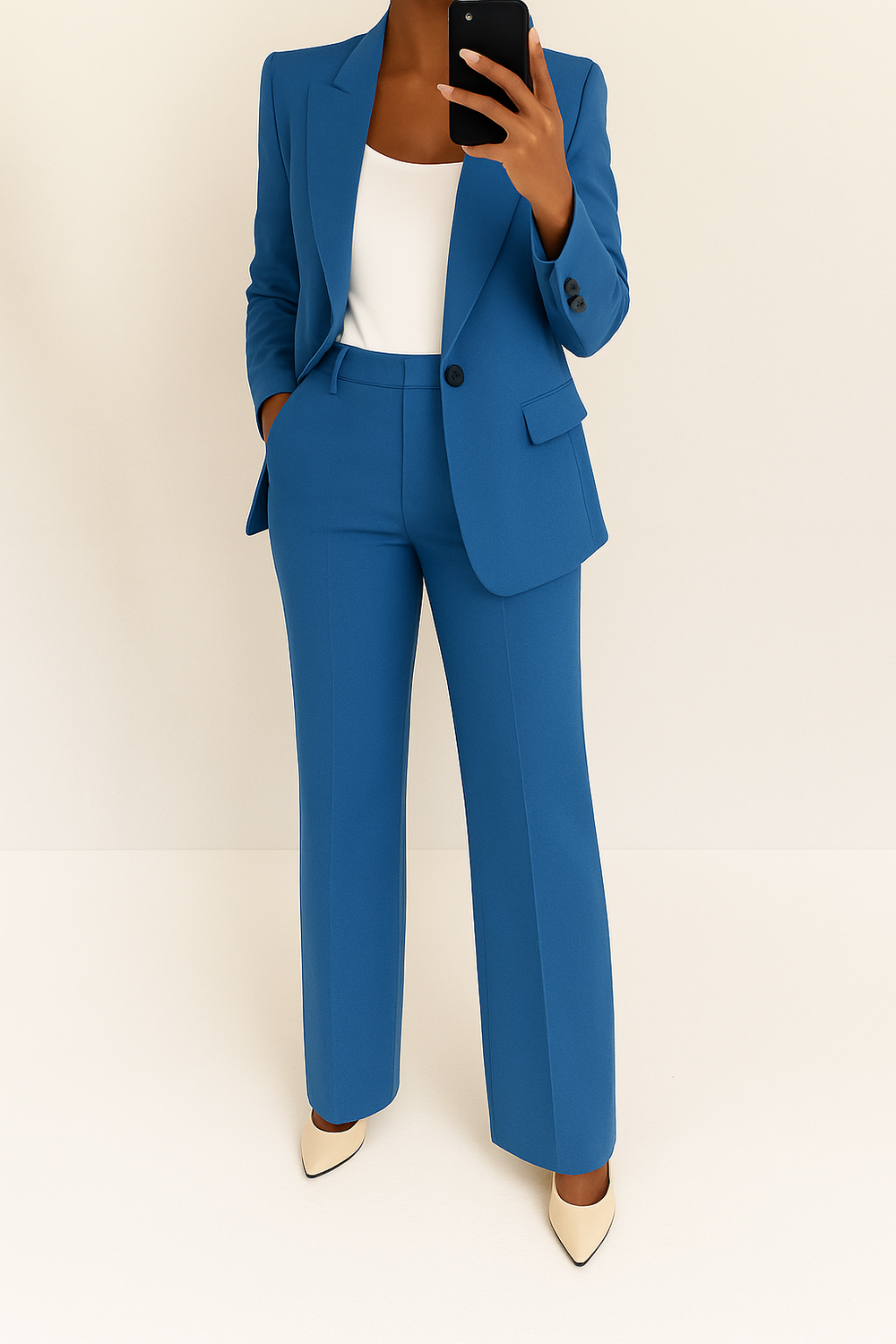 Women’s Elegant Blazer and Trouser Suit Set