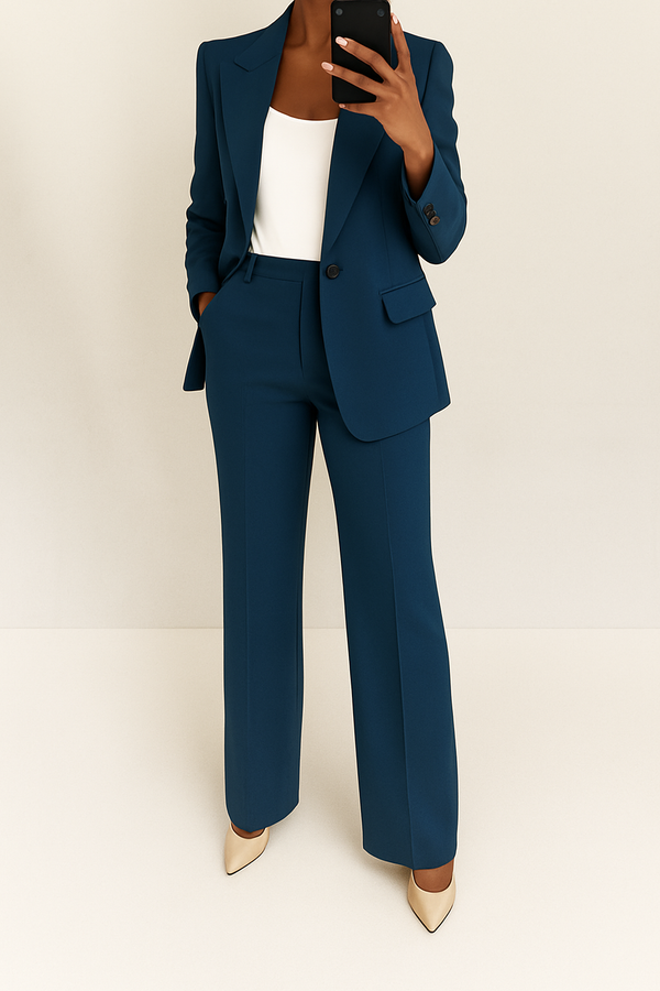 Women’s Elegant Blazer and Trouser Suit Set