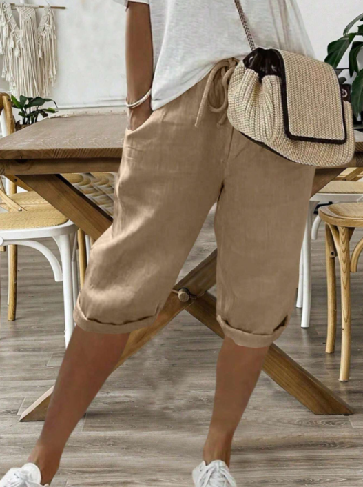 Shorts de verano cómodos para mujer con cordón ajustable