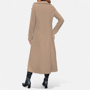 Elegant Double Breasted Long Trench Coat