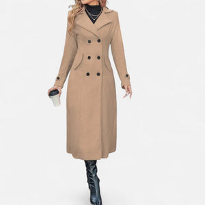 Elegant Double Breasted Long Trench Coat