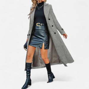 Elegant Double Breasted Long Trench Coat