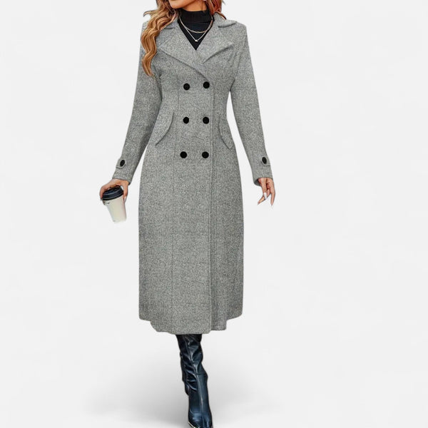 Elegant Double Breasted Long Trench Coat