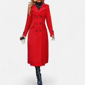 Elegant Double Breasted Long Trench Coat