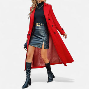 Elegant Double Breasted Long Trench Coat