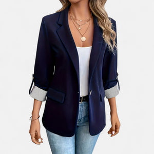 Relaxed Fit Casual Roll Sleeve Blazer