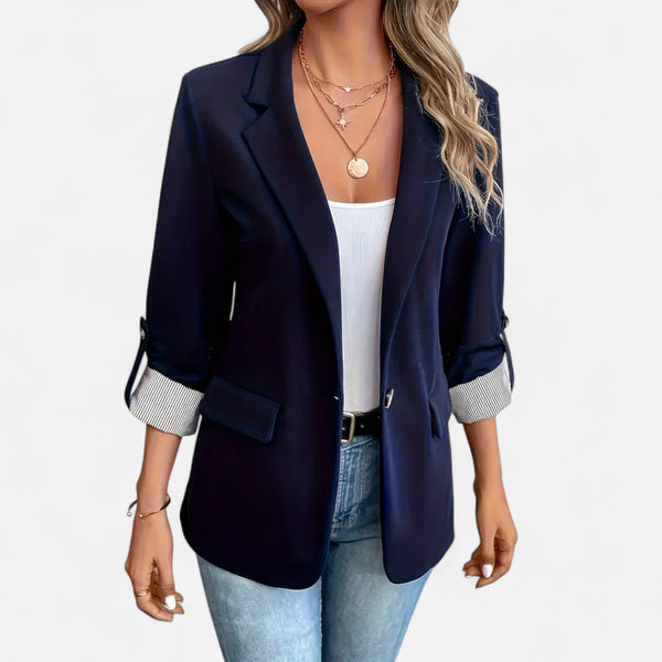 Relaxed Fit Casual Roll Sleeve Blazer