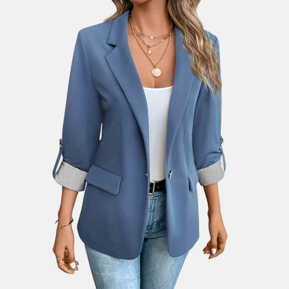 Relaxed Fit Casual Roll Sleeve Blazer
