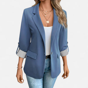 Relaxed Fit Casual Roll Sleeve Blazer