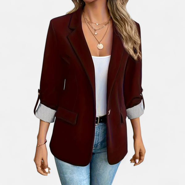 Relaxed Fit Casual Roll Sleeve Blazer