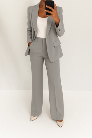 Women’s Elegant Blazer and Trouser Suit Set