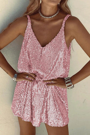 Sparkling V-Back Sequin Mini Dress