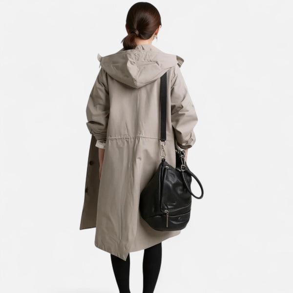 Casual Button-Up Hooded Longline Coat