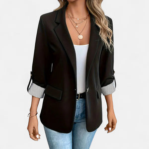 Relaxed Fit Casual Roll Sleeve Blazer