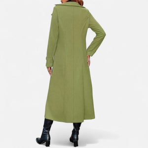 Elegant Double Breasted Long Trench Coat