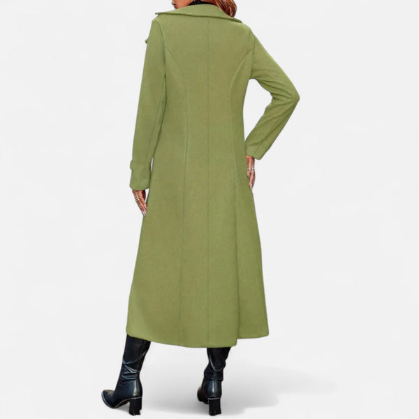 Elegant Double Breasted Long Trench Coat