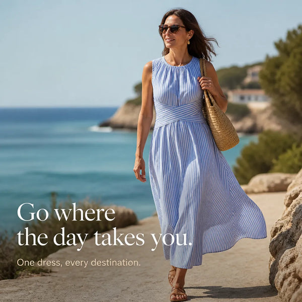 Women's Sleeveless Striped Summer Maxi Dress