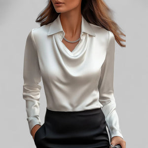 Women's Cowl Neck Long Sleeve Blouse