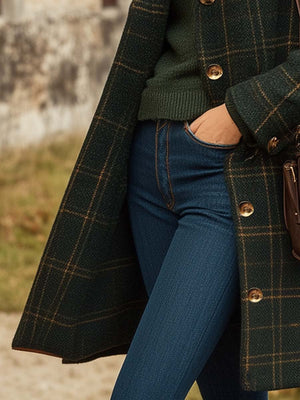 Women’s Elegant Plaid Winter Coat