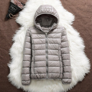 Women's Hooded Puffer Zip-Up Outdoor Jacket