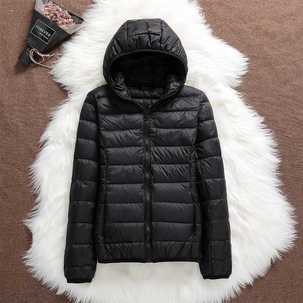 Women's Hooded Puffer Zip-Up Outdoor Jacket