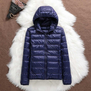 Women's Hooded Puffer Zip-Up Outdoor Jacket