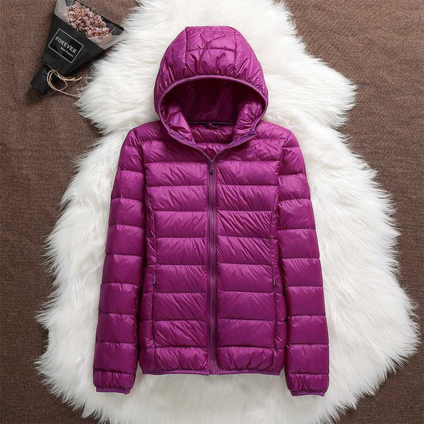 Women's Hooded Puffer Zip-Up Outdoor Jacket