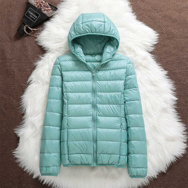 Women's Hooded Puffer Zip-Up Outdoor Jacket