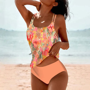 Women’s Boho Floral Print Tankini Set