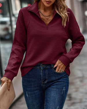 Women's Half-Zip Ribbed Sweater