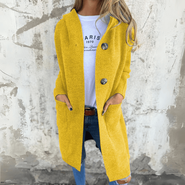 Women's Long Open-Front Cardigan with Relaxed Fit
