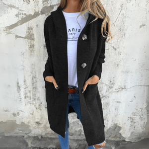 Women's Long Open-Front Cardigan with Relaxed Fit
