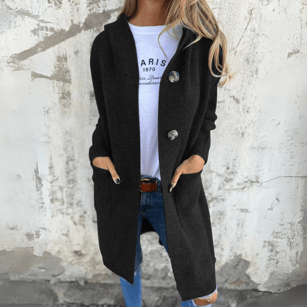 Women's Long Open-Front Cardigan with Relaxed Fit