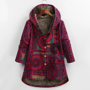 Women's Vintage Patchwork Jacket with Fleece