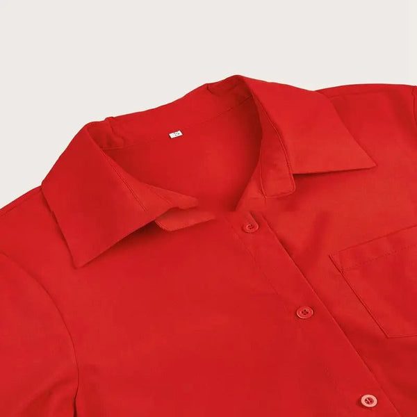 Vestido camisero relajado para mujer con cuello y bolsillos