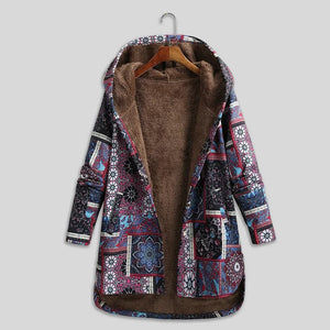 Women's Vintage Patchwork Jacket with Fleece