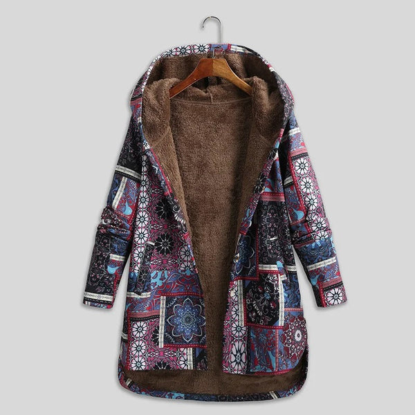 Women's Vintage Patchwork Jacket with Fleece