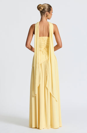 Vestido maxi de noche para mujer, sin tirantes y con abertura alta