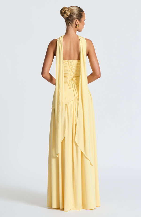 Vestido maxi de noche para mujer, sin tirantes y con abertura alta