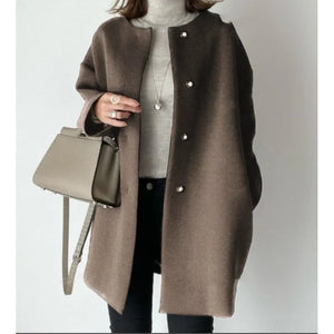 Elegant Oversized Button Coat for Women