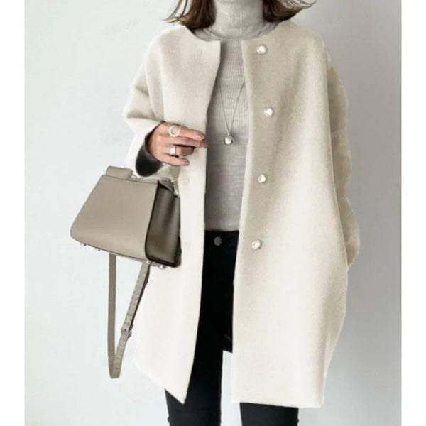 Elegant Oversized Button Coat for Women