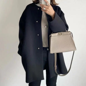Elegant Oversized Button Coat for Women