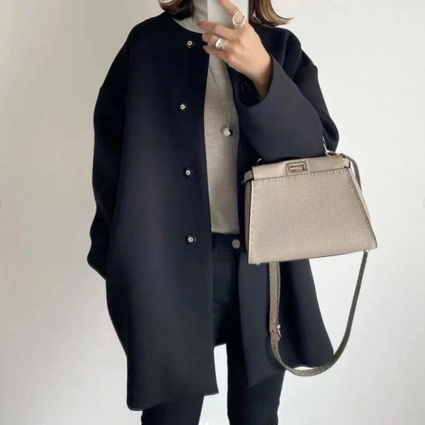 Elegant Oversized Button Coat for Women