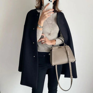 Elegant Oversized Button Coat for Women