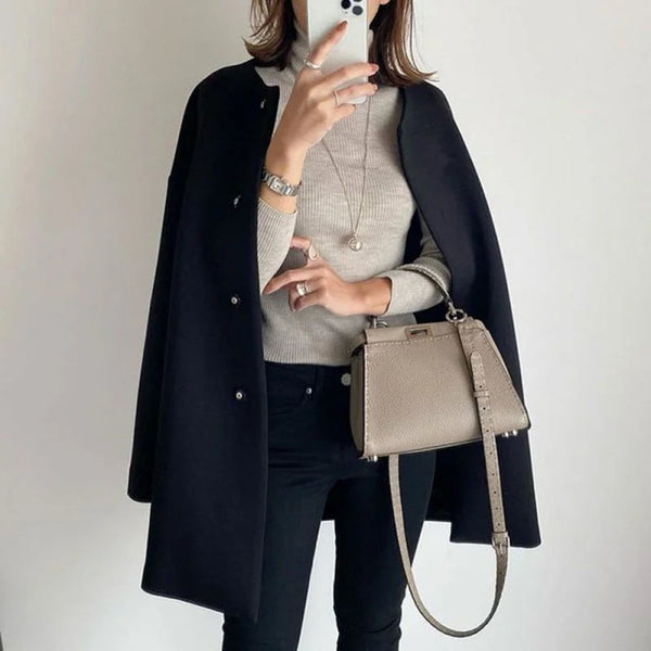 Elegant Oversized Button Coat for Women