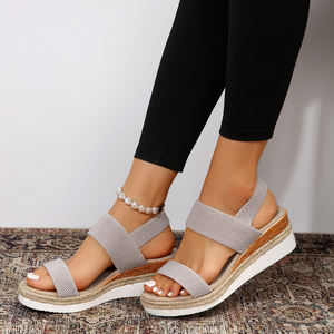 Women's Platform Sandals with Cross-Strap
